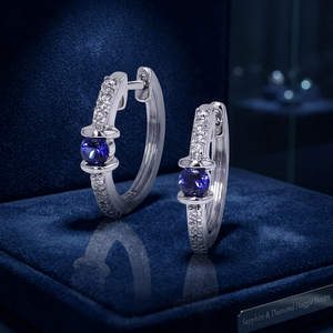 Juego de Pendientes de Lujo con Diamantes Cultivados en Laboratorio Certificados por IGI, Chapados en Oro, para Compromiso, Aniversario, Boda, Regalo de Fiesta - Product Image 1