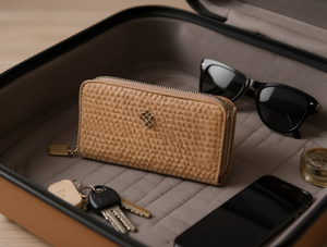 Double Zip Wallet Large Size Microfiber <b>Synthetic</b> <b>Leather</b> Classic Style Wallet - Product Image 2