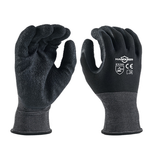 Industrial Working <b>Glove</b> Polyester <b>Knitted</b> Latex Crinkle Coated Protective Wholesale Men Safety Hand <b>Gloves</b> - Product Image 4