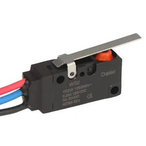 Micro interruptor sellado IP67 impermeable, Micro interruptor SPDT 10A 125/250VAC, palanca media con Cables personalizados Universal