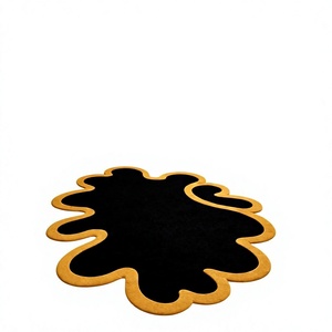 Alfombras de Lana Tejidas a Mano de Diseño Moderno para Sala de Estar, Patrón Personalizado Azul Rojo, Impermeables, Ecológicas, Venta al Por Mayor - Product Image 1