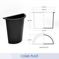 Vas Bunga Dinding Plastik Gaya Eropa Multi-Warna COMIL PLAST Kualitas Prima 14x6x17 cm Pengganti Dewasa