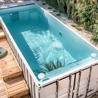 Fabricant de piscines en conteneurs maritimes sur mesure, piscine hors sol à structure en acier, piscine modulaire extérieure, OEM