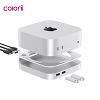 Docking Station Mac Mini M6 M4 Pro USB4 40Gbps, Enclosure SSD M.2 NVMe, Hub USB-A, Jack Audio 3.5mm, Kompatibel dengan Thunderbolt 4 & 5