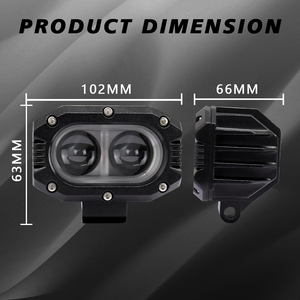 Phares LED Moto à Double Lentille Blanche et Jaune Haute Puissance pour Moto, Voiture, Camion, Jeep, VTT - Product Image 3