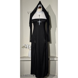 Disfraz de <span class=keywords><strong>Monja</strong></span> con Cruz para Mujer, Tallas S-XL, Disfraz de Personaje Echo para Adultos, Cosplay de Halloween, Poliéster - Product Image 4
