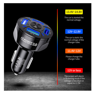 Cargador de coche QC 3,0 con 4 puertos USB, carga rápida 7A, 35W, para iphone 7/8/9/X/XR - Product Image 5