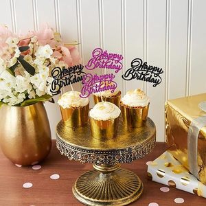 Adornos para Cupcakes de Feliz Cumpleaños con Brillantina, Decoraciones para Cupcakes con Temática de Halloween y Aniversario - Product Image 1