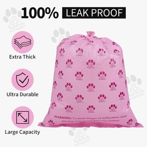 Sacs à déjections pour animaux de compagnie biodégradables parfumés à la lavande en rouleaux avec distributeur portable, résistants aux fuites et aux déchirures, couleur violette pour chien - Product Image 6