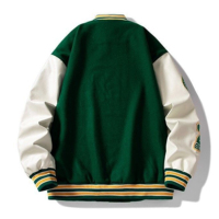 Blouson universitaire en chenille brodée de haute qualité pour homme, avec patchs personnalisés en chaîne, style baseball vintage et dessin animé sur le devant