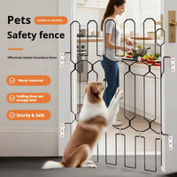 Barrière de sécurité pour animaux de compagnie en métal pliable, design robuste rétractable pour porte, pour isoler les animaux de compagnie et les bébés, barrière de sécurité pour animaux de compagnie durable et sûre