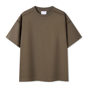 Chemises personnalisées avec logo brodé T-shirt à manches courtes uni de haute qualité, décontracté, simple et à col en O - Product Image 3