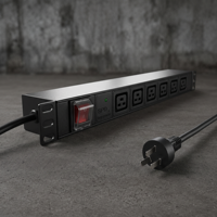 SYNSTRO IEC C13 PDU 1U 19 pouces 8 prises 16A avec protection contre les surtensions pour centre de données en alliage d'aluminium