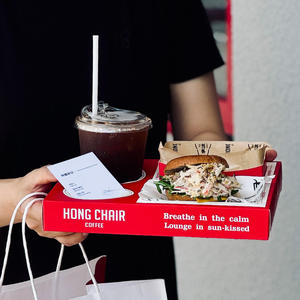 Personalizzato <span class=keywords><strong>Sandwich</strong></span> Cola caffè incorporato in carta vassoio di imballaggio Fast Food <span class=keywords><strong>a</strong></span> mano per il ristorante da portare fuori - Product Image 3