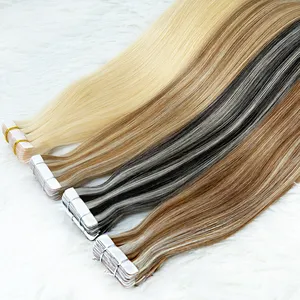 Hot Sale 100% Silky And Soft Chinese tape ins Hair Weft No Tangle Tape In Hair Seamless Injected Weft Hair Extensions