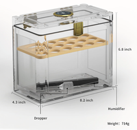 Humidor à cigares moderne pliable en acrylique avec hygromètre et humidificateur, taille et couleur personnalisables