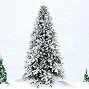 屋外の最高の人工LEDクリスマスツリー雪に覆われたプレライトクリスマスツリー