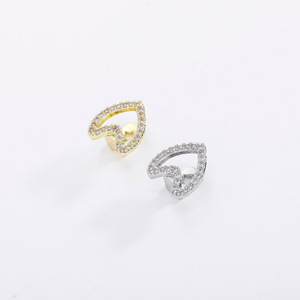 เครื่องประดับรูปหัวใจทำจากทองแดงผสม ดีไซน์เรขาคณิต ประดับด้วยทองและเงิน เหมาะสำหรับงานปาร์ตี้ แฟชั่น และเครื่องประดับเจาะหู - Product Image 3