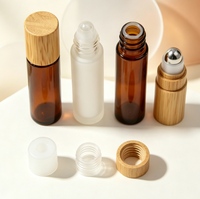 Flacons roll-on en verre de 3 ml à 10 ml avec bouchons en bois de bambou, mini flacons roll-on en verre pour parfum et huiles essentielles