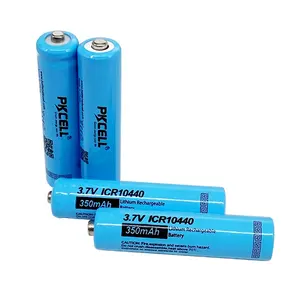 Atacado aaa bateria de lítio icr 10440 3.7v 350mah 320mah para a lâmpada de cabeça