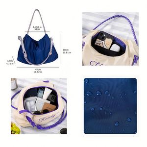 Bolso Tote Clásico de Nailon, Personalizable con Nombre, Impermeable, Resistente, Bolso Deportivo de Viaje, Ajustable, con Correa Cruzada para el Hombro - Product Image 5