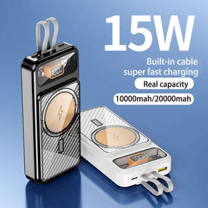 Nouvelle <span class=keywords><strong>batterie</strong></span> <span class=keywords><strong>externe</strong></span> magnétique sans fil 15W à charge rapide, <span class=keywords><strong>10000mAh</strong></span> haute capacité, portable, avec câble double intégré, chargeur de téléphone <span class=keywords><strong>externe</strong></span> - Product Image 4