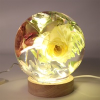 DM306 Grand moule en silicone DIY pour boule, sphère de fleurs séchées brillantes, ampoule de veilleuse en cristal, moule artisanal pour résine