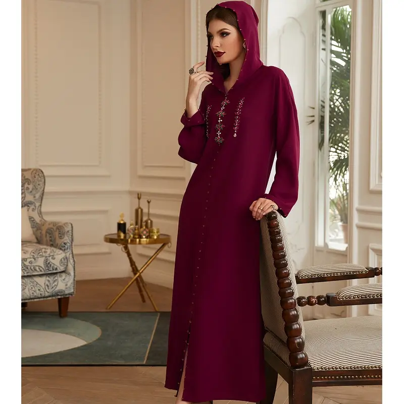 Wholesale Moroccan style robe pour burkha mukena islam clothing muslim sweater dress jalabiya for women dubai