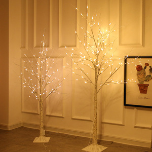 White Birch <b>Tree</b> <b>Led</b> Light Decor 8 Function Remote Control Living Room Christmas Minimalist Resin Craft Decoration - Product Image 4