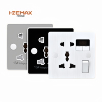 Prise de protection contre les surtensions réglable AC 220V, prise britannique 13A, double prise universelle, dispositif de protection contre les surtensions