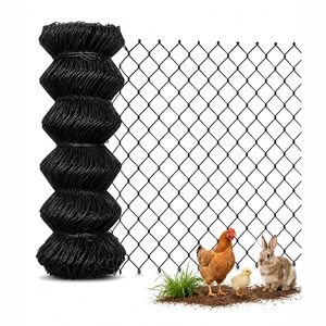 Clôture en treillis métallique 6 pieds x 50 pieds, fil de fer recouvert de plastique noir de calibre 10, maille de 50 mm x 50 mm - Product Image 5