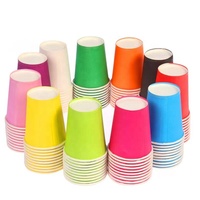Gobelets en papier à paroi simple imprimés sur mesure, vaisselle jetable pour boissons, gobelets à café avec couvercles, plusieurs tailles