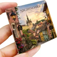Magnet Kulkas Keramik Eropa Rumania, Suvenir Turis, Dekorasi, Kerajinan Tangan