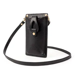 Moda omuz Minimalist cep telefonu çanta ince telefon çantası PU deri omuz çantaları kadınlar için