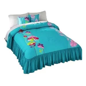 Set Copripiumino Brix con 2 Cuscini Doppi, Motivo Floreale, Materiale in Cotone, Misura Matrimoniale, Per Tutte le Stagioni, Biancheria da Letto - Product Image 5