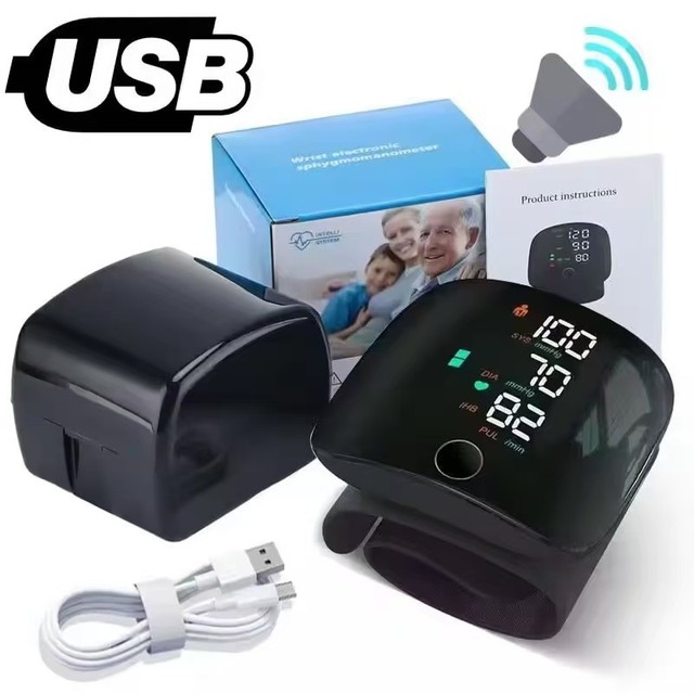 2026New Household Arm Type Digital Electronic Portable LED Smart Blood Pressure Meter BP Monitor