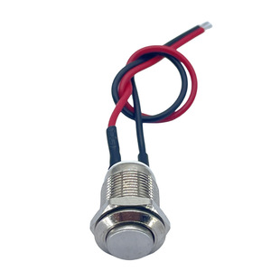 Sakelar Tombol Tekan Logam Berkabel 12MM Terlaris, Self-resetting, Kepala Datar/Kepala Tinggi, 2-pin, Momentary untuk Peralatan Otomatis M12 - Product Image 6