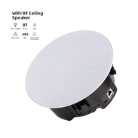 Haut-parleur de plafond WiFi 6,5 pouces 60W actif coaxial encastré, audio AirPlay DLNA, contrôle par application pour hôtel, mosquée CS-1