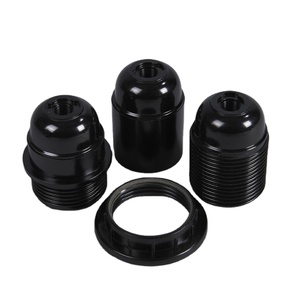 <span class=keywords><strong>E27</strong></span> Mịn Bakelite Bóng Đèn Chủ Trong Kim Loại Mặt Đất Nut Cho Ánh Sáng Mặt Dây Chuyền Đèn Chủ Ổ Cắm Phenolic Ổ Cắm - Product Image 1