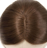 Extensions capillaires russes vierges pour femmes, texture lisse, 2x6 pouces, avec dentelle frontale, nœuds simples, à clipser