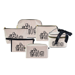 Sacs de rangement pour cosmétiques et articles de toilette en toile de coton bio naturelle, impression logo personnalisée, pour emballage promotionnel et cadeaux. - Product Image 6