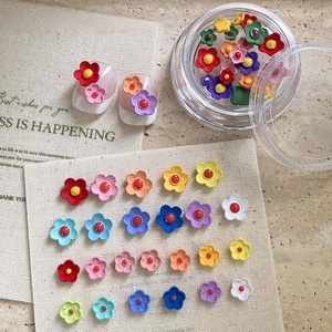 Accessoires de nail art en alliage Frellia couleur bonbon, <span class=keywords><strong>mini</strong></span> fleurs colorées à fond plat, macarons, décorations mixtes - Product Image 4