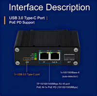 Commutateur Ethernet industriel PD avec port USB Type-C, alimentation PoE, port fibre Gigabit SFP avec boîtier IP40, commutateur fibre