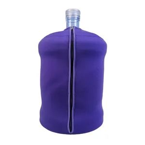 Custom Logo Washable Neoprene 5 Gallon Water Bottle Cooler Cover Barrel Dispenser Thermal Sleeve Zipper Closure