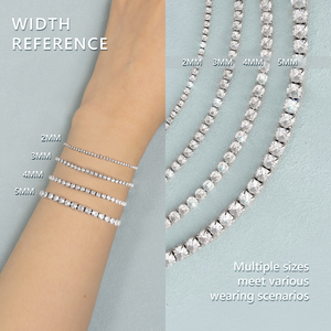 Fashion Weeks lucente <span class=keywords><strong>bracciale</strong></span> Tennis Cubic Zirconia classica donna compleanno <span class=keywords><strong>festa</strong></span> <span class=keywords><strong>della</strong></span> <span class=keywords><strong>mamma</strong></span> regali di nozze 2mm 3mm 4mm CZ braccialetti - Product Image 2