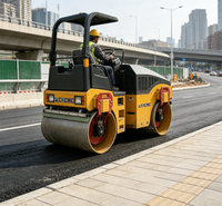 Rouleau compresseur vibrant à double tambour CNCMC haute efficacité TRDH03, capacité de montée de 30 %, vitesse de déplacement de 0 à 12 km/h, capacité de 3 tonnes, pour l'entretien routier