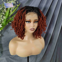 Perruque KEMY 4x4 avec fermeture en dentelle synthétique, extensions africaines tressées, faux locs, sans colle, tresses au crochet, tissage bouclé, densité 130%-150%