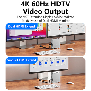 Giá đỡ & <span class=keywords><strong>Dock</strong></span> Hub cho Mac Mini M4, <span class=keywords><strong>Dock</strong></span> kết nối USB Type-C với tốc độ 10Gbps, USB 3.2, USB 2.0, khe đọc thẻ nhớ SD, TF, vỏ bảo vệ M.2 NVME bằng nhôm - Product Image 6