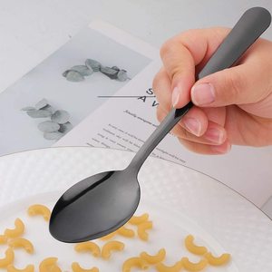 Dao Kéo Bán Sỉ Muỗng Tráng Miệng Ăn Tối Trà Salad Màu Vàng Bạc Thép Không Gỉ Đồ Dùng Dẹt Màu Đen Bộ Muỗng Phục Vụ Lạ Mắt - Product Image 4