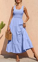 Robes Décontractées Grandes Tailles Vêtements Femme Robe Longue Classique Noire Robe d'Été Sans Manches